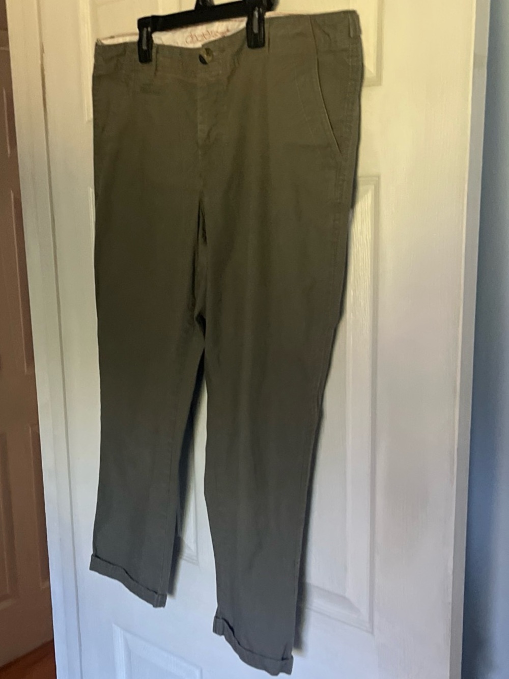 Dockers Pants Womens 16 Olive Weekend Chino Slim Ankle Lightweight